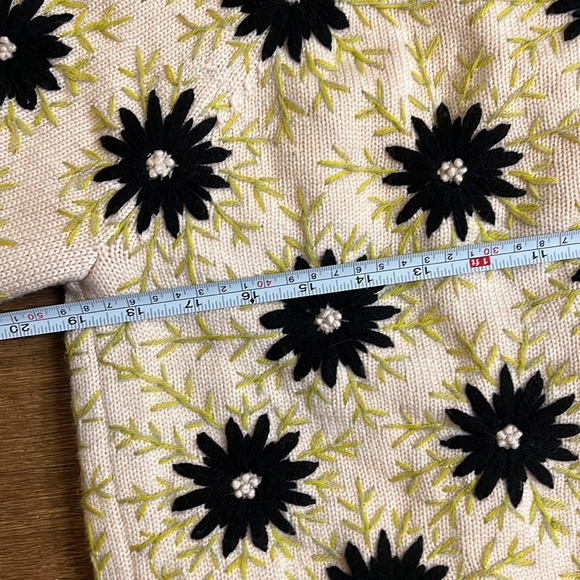 Frances Valentine 100% wool Floral Patterned Women's Sweater cardigan size Small - Picture 4 of 8